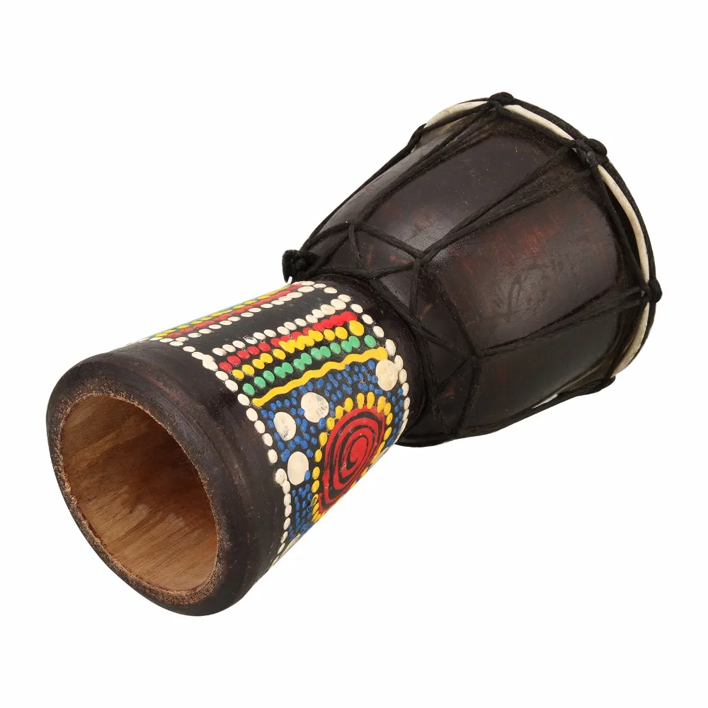 Tambor manual de madeira djembe africano, instrumento