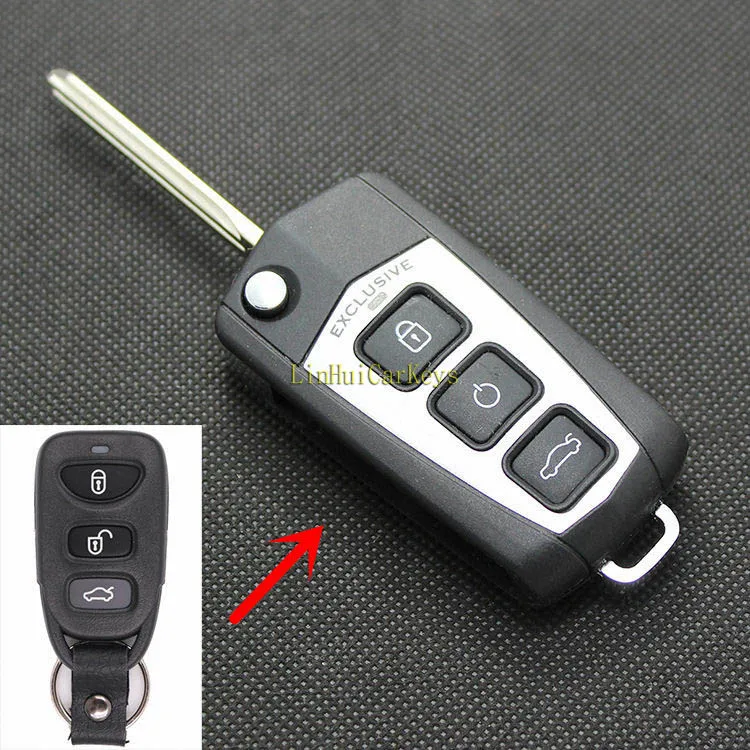 

PINECONE for HYUNDAI SONATA NF Car Key Case 3 Buttons Uncut Brass Blade Modified Remote Key ABS Shell 1PC