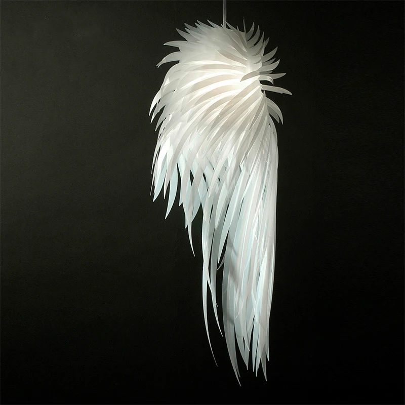 

Modern Angel Wing Feather Pendant Light Project Dining Room Bedroom Restaurant Hanging Lamps White