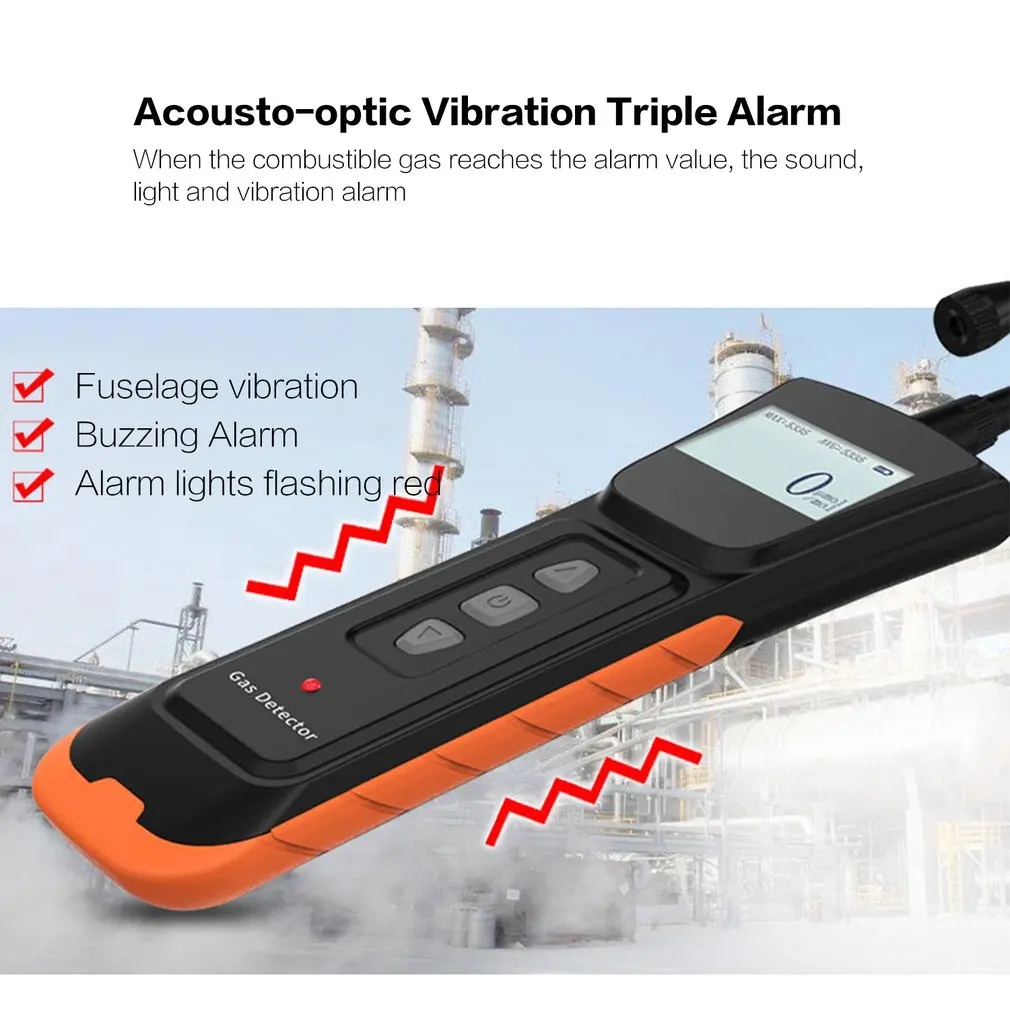 Детектор Утечки Газа комбинированный детектор горючих газов сенсор монитор Звук/светодиодный вспышка охранной сигнализации системы