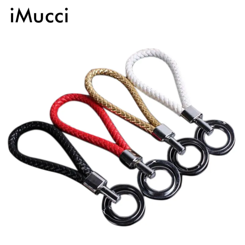 2016 New Multicolor High Quality Braided Leather Cord Key Chain Metal