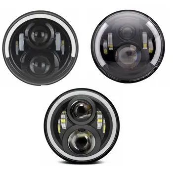 

For UAZ 4x4 Jungle Lada 4x4 urban Niva 7" black LED H4 headlight headlamp for Jeep JK TJ LJ Land Rover Defender Nissan Toyota FJ