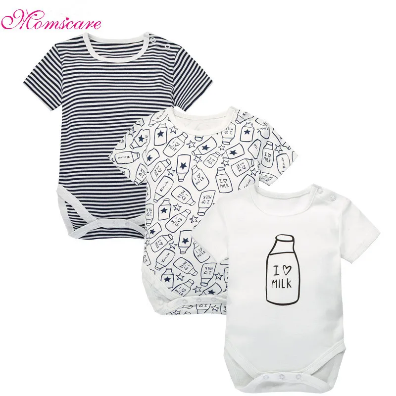 

Near Cutest 3pcs/lot Baby Newborn Baby Rompers Cartoon Infant Cotton Short Sleeve Jumpsuits Summer Baby Boys Girls Wear2019