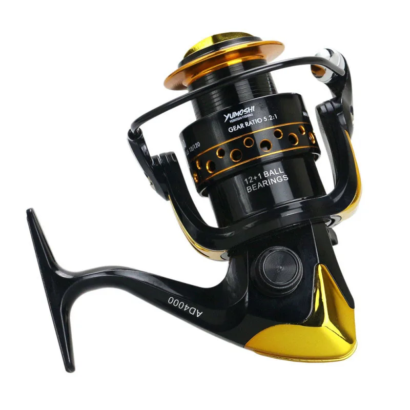

High Quality Gear Ratio 5.2:1 12+1BB Automatic Folding Spinning Fishing Reel with Exchangeable Handle Casting Fishing Tackle