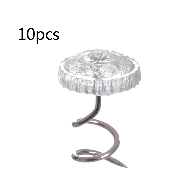 

10Pcs Clear Transparent plastic Heads Twist Pins for Upholstery and fixed Blankets Sofa Sets Clear Heads Twist Pins