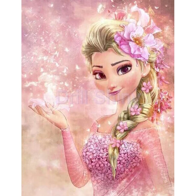 5d Diy Elmas Boyama Karikatur Donmus Kiz Kardes Elsa Anna