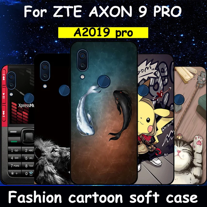 

For ZTE AXON 9 PRO Case Silicone Colorful Printing Phone case AXON 9PRO Protector Cover For ZTE A2019 Pro A2019Pro shell skin
