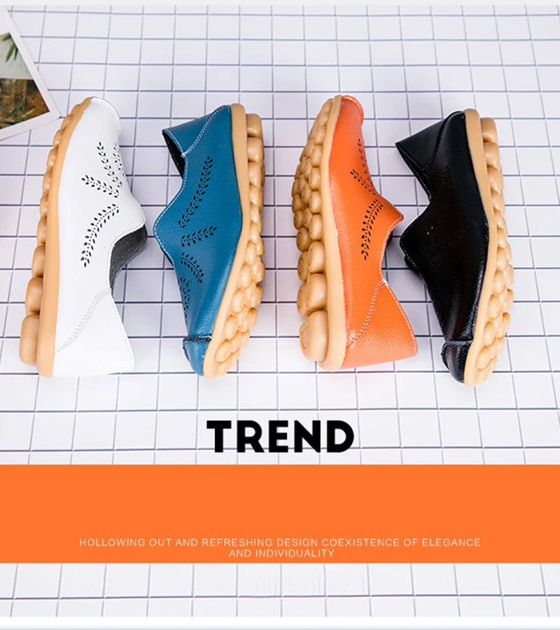 2019 Fashion Summer Women Flats Moccasins Leather Flat Casual Women Shoes plush size Basic soft Slip-On Loafers Ladies VT211 (3)
