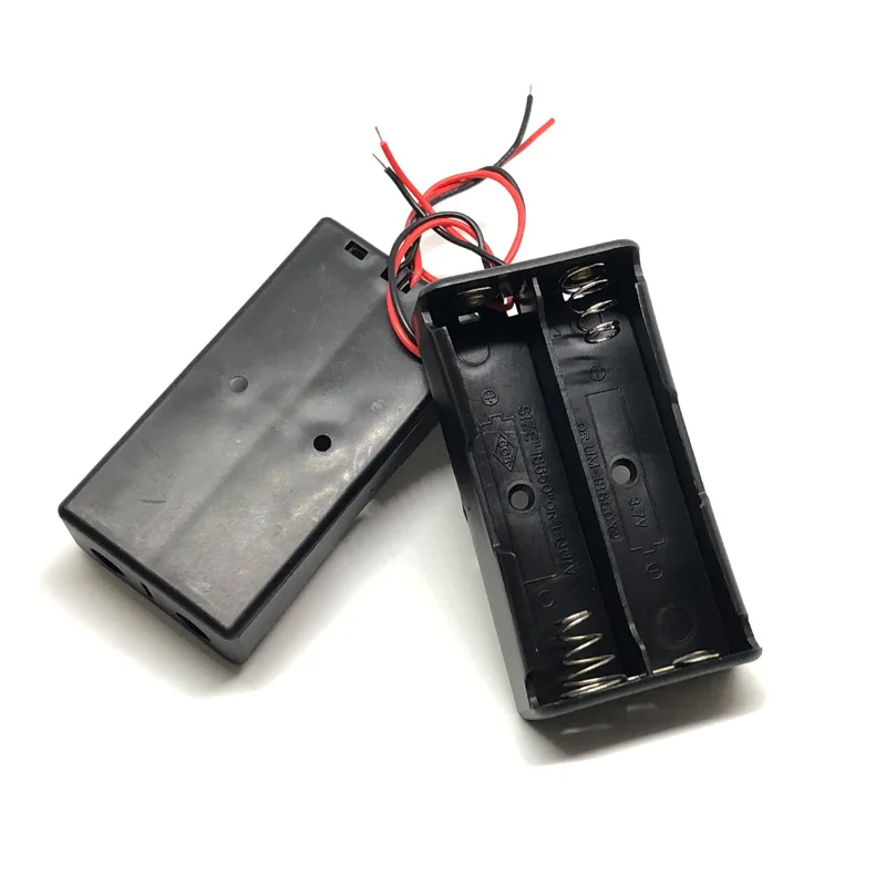 

MasterFire 40pcs/lot New Black Plastic Battery Storage Case Cover for 2 x 18650 Box Holder With Wire Leads Eletronic Digital