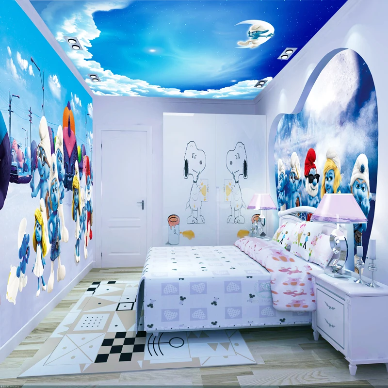

3D photo wallpaper Cartoon warm children's room baby wallpaper large wallpaper mural