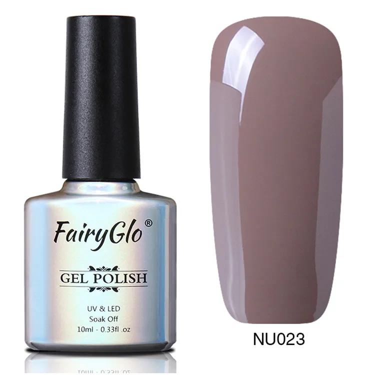 23 FairyGlo 10ml UV Gel Nail Polish Rose Gold Glitter Sequins Soak Off UV Gel Varnish Nude Color Nail Gel Polish Nail Art Laquer - Цвет: 23