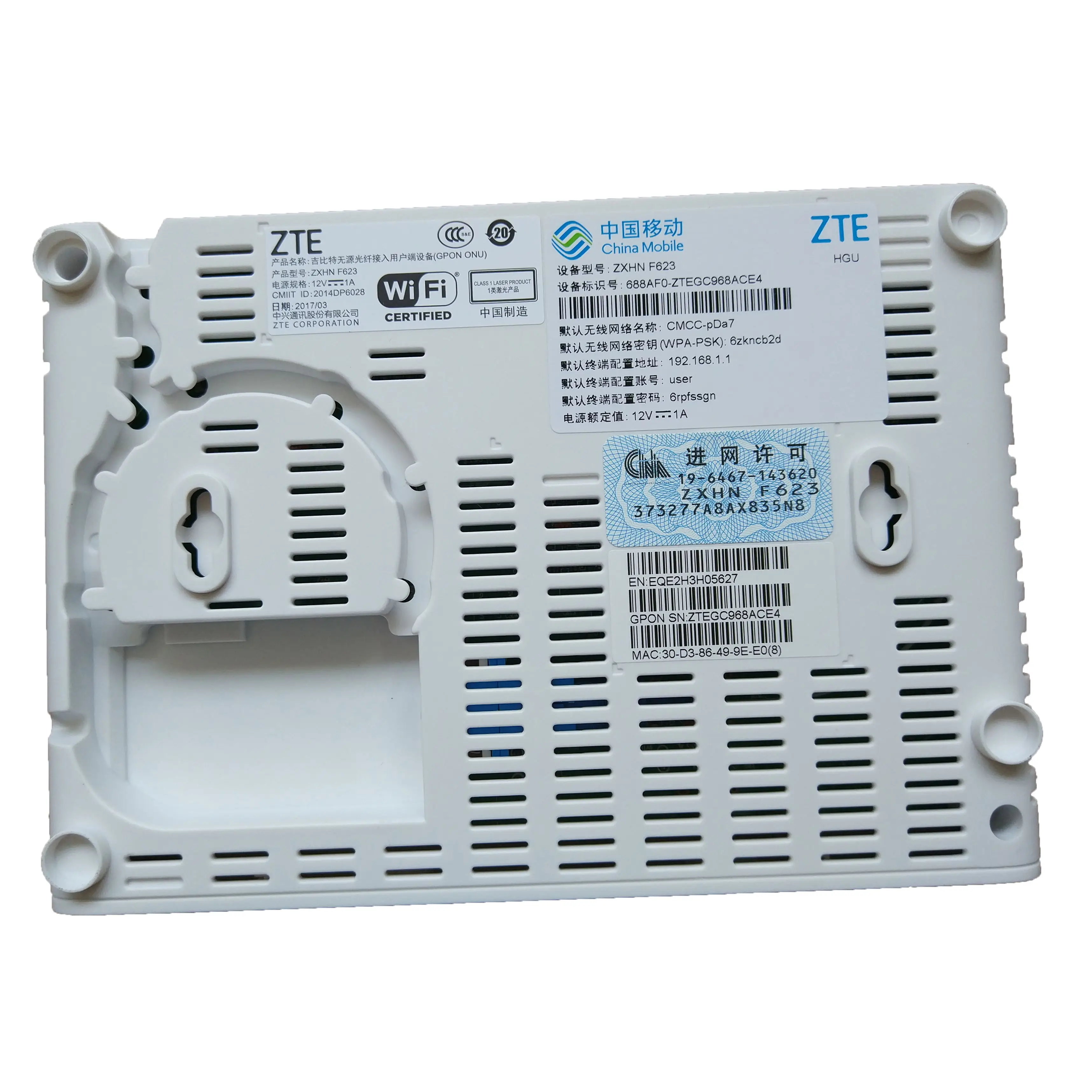 Zte GPON ONU ZXHN F623 с 1GE + 3FE + Тел + wifi оптоволоконная сеть ont английская версия 6,0 прошивки