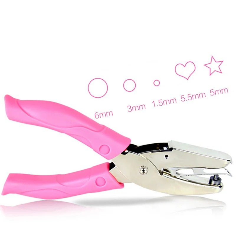 

Handle Hole Punch DIY Loose-leaf Paper Cutter Single Hole Puncher School Office Binding Stationery