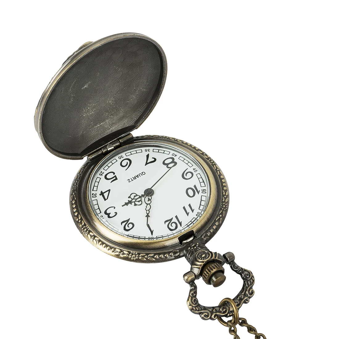 Steampunk Vintage Antique Retro Bronze Train Front Locomotive Engine Railway Quartz Pocket Watch Chain Men Women 4