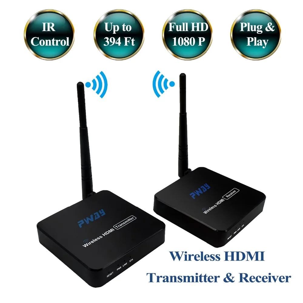 Беспроводной HDMI удлинитель(комплект передатчика и приемника) WiFi передача до 328fts/100m 1080P@ 60Hz с ИК-пультом дистанционного управления