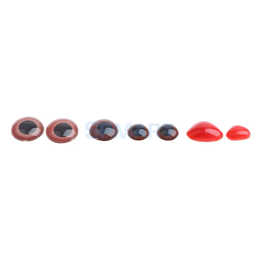 90Pcs Safety Doll Nose Craft Eyes for Animal Doll Puppet Bear Plush Animal Felting Toy Arts Making in Assorted Size - Coffee