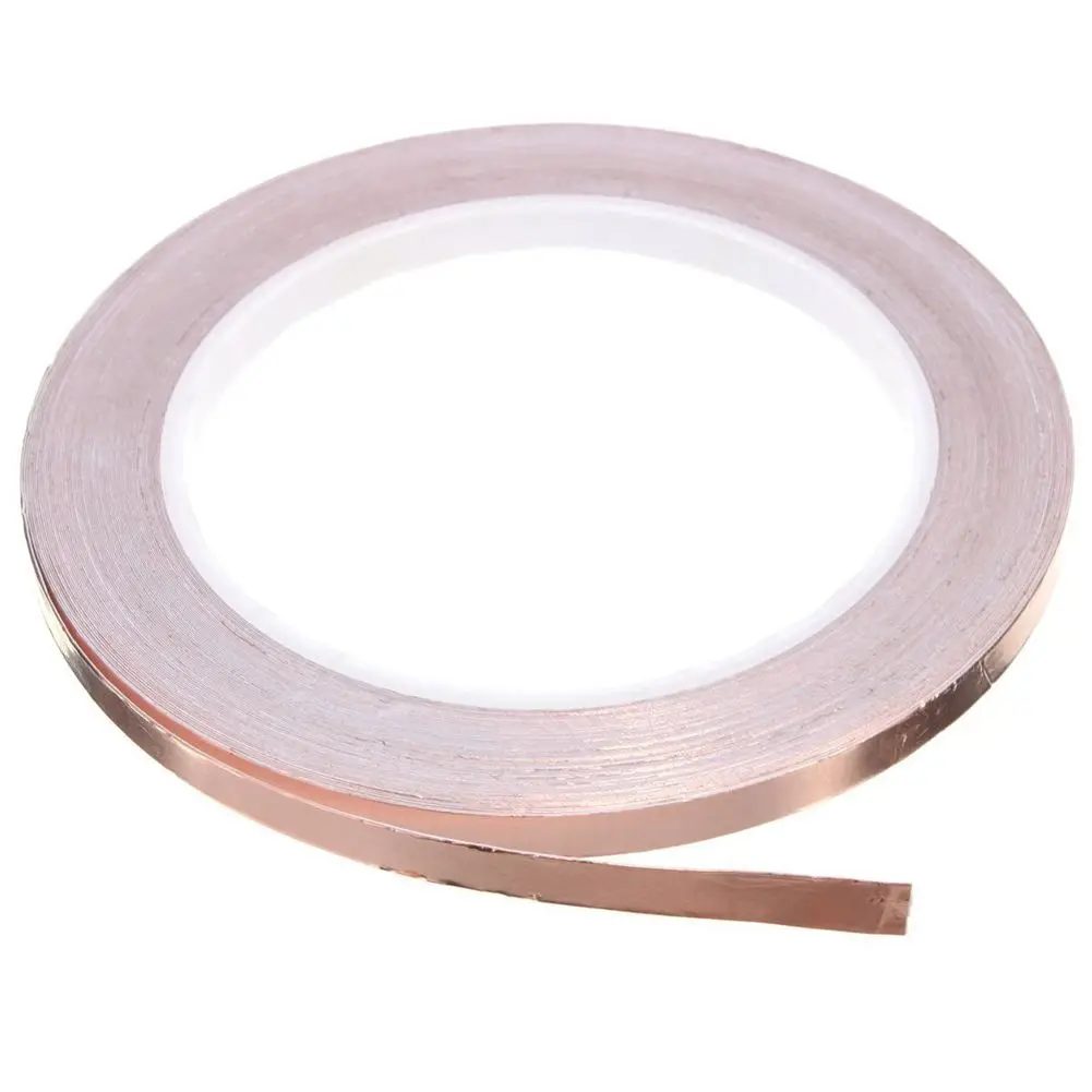 2Pcs 6mmx20 m Roll Copper Sheet Self Adhesive Tape Copper Tape Copper