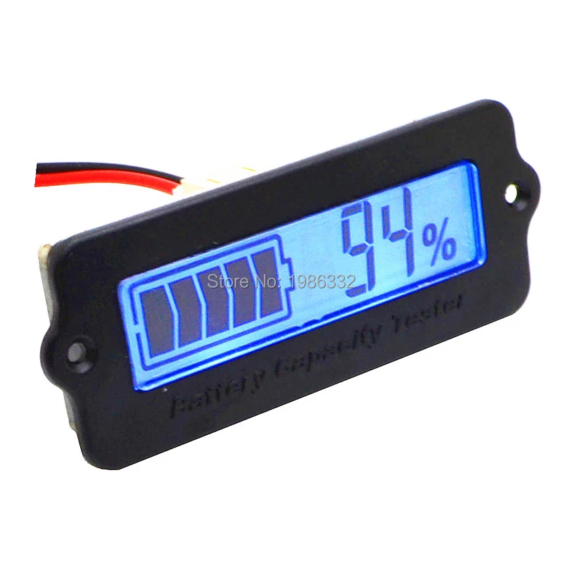 Voltmètre LCD Indicateur Auto 48v Moniteur 36v 24v 12v Pile Tension Plomb Acide