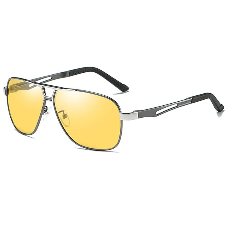 Поляризационные алюминия День Ночь фотохромные очки мужские солнцезащитные очки для водителей мужчина безопасности вождения Рыбалка очки-хамелеон - Цвет линз: C6 Gun
