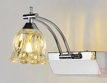 Настенный светильник для ванной комнаты, зеркальный светильник s, светодиодный, простой, для ванной комнаты, водонепроницаемый, противотуманный, креативный, для макияжа, скандинавский кристалл, настенный светильник wl419921 - Цвет абажура: 1 head 5W