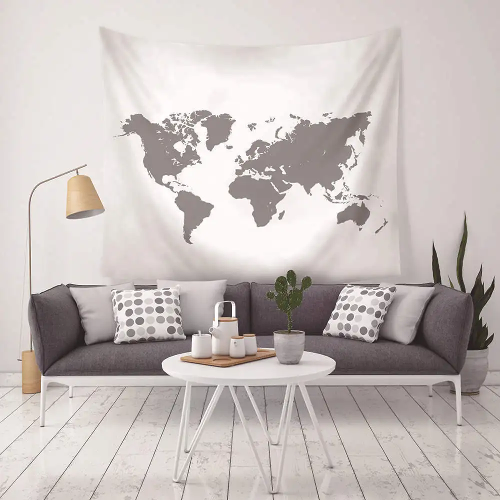 Home Decorative Wall Hanging Carpet Tapestry Rectangle Bedspread Vintage Sailing Boat Rudder compass Anchor Pattern
