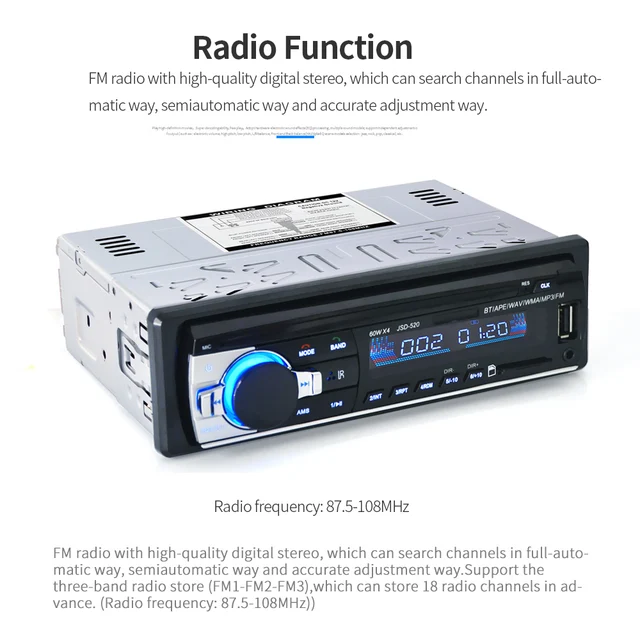 Special Price Car Stereo BT Radio Audio Player Receiver In-Dash FM Aux Input WMA WAV MP3 Player with SD/USB Port