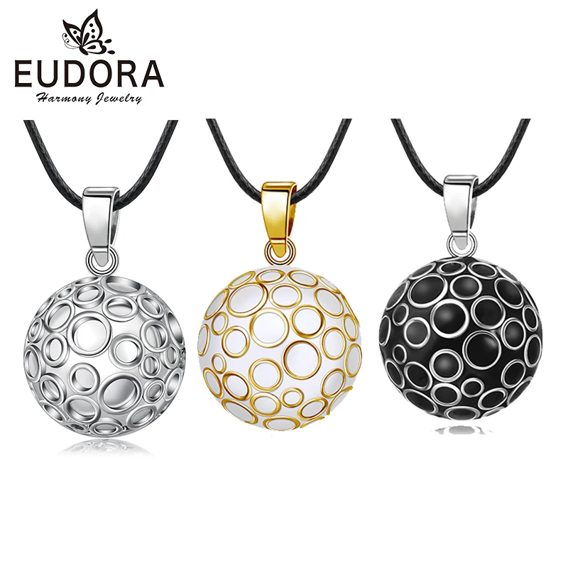 

Eudora 22mm Mexican Bola Harmony Chime Ball Angel Caller Pregnancy Ball Bubble Pendant Necklace for Women Fine Jewelry N14NB296