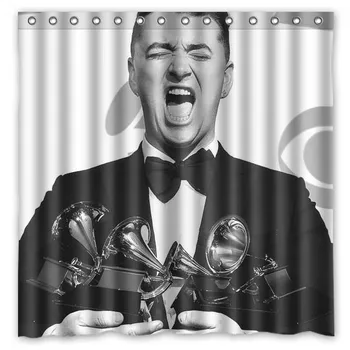 

Sam Smith Printed Bath Shower Curtains Waterproof Polyester Fabric Curtain For The Bathroom with 12 Hooks
