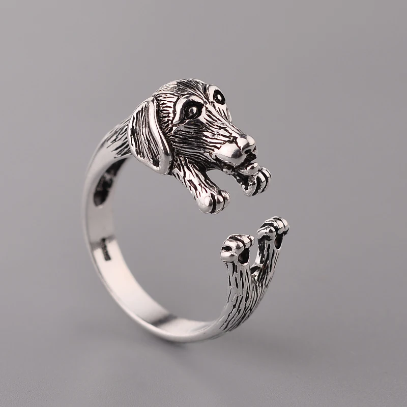 

925 Sterling Silver Dog Open Rings For Women Lady Fashion Jewelry Free Shipping Open Adjustable Finger Ring