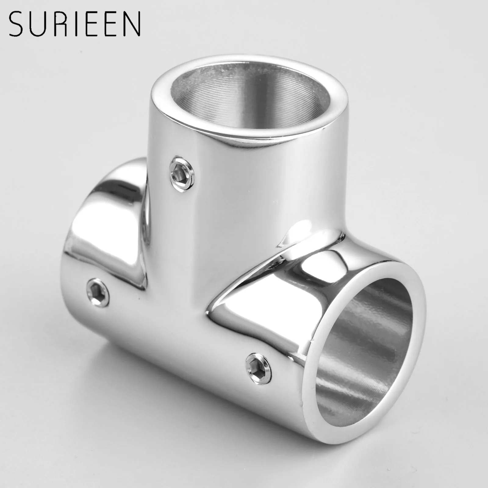 1Pc Marine 316 Stainless Steel 1"" 25mm Tube Pipe 3 Way 90 Degree Tee Hardware Boat Hand Rail Fitting Boats Accessories Yacht