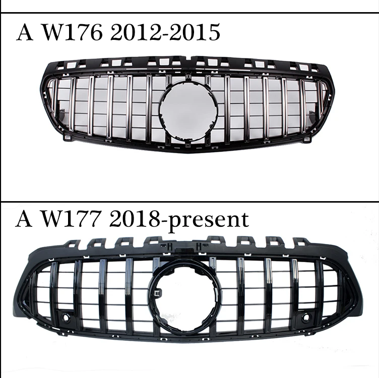 Передняя решетка подходит для Mercedes W117 A W176 W177 C class W204 W205 E W207 W212 W213 GLC X253 GT стиль решетка GTR стайлинга автомобилей