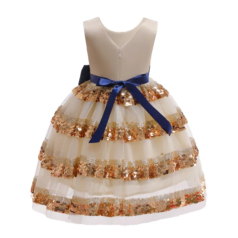 1th, June Childrens's Day Princess Dress Elegant Baby Girls Sequined Cake Dress Beautiful Layered Mesh Bow Belt Formal Dresses08