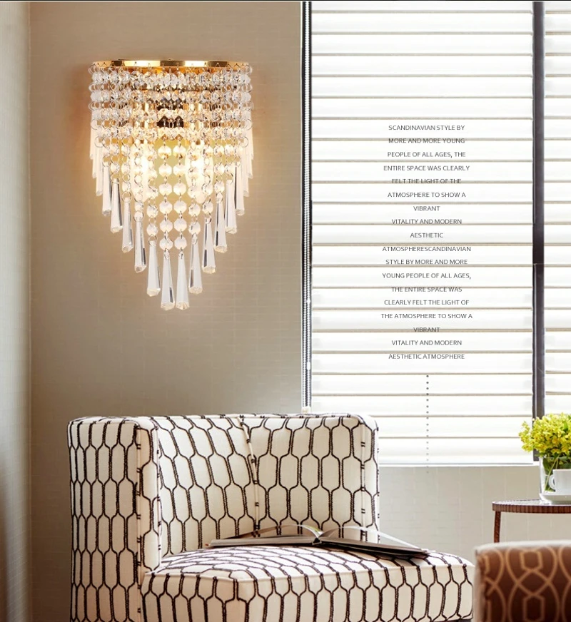 Lâmpada de Parede do Quarto Sala de Estar Luzes do Banheiro Cristal Levou Moderna Corredor Arandela Home Indoor Decoração Iluminação E14 Luz 5 Luz Parede do quarto Sala de estar