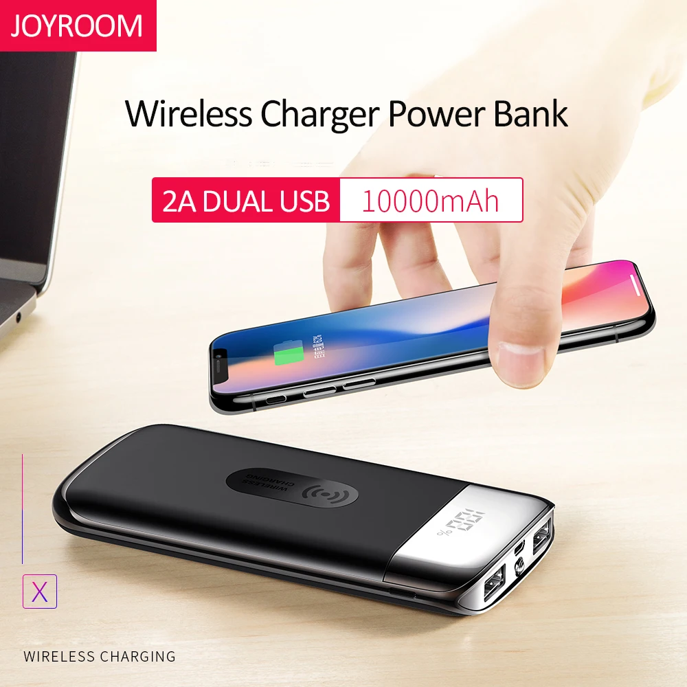 

Joyroom 10000mAh QI Wireless Charger Power Bank For iPhone Samsung Powerbank LED Dual USB Charger Wireless External Battery Bank
