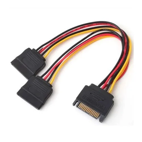10 قطعة SATA 15 دبوس ذكر إلى 2x15 P أنثى Y الفاصل محول الطاقة وصلة كابل