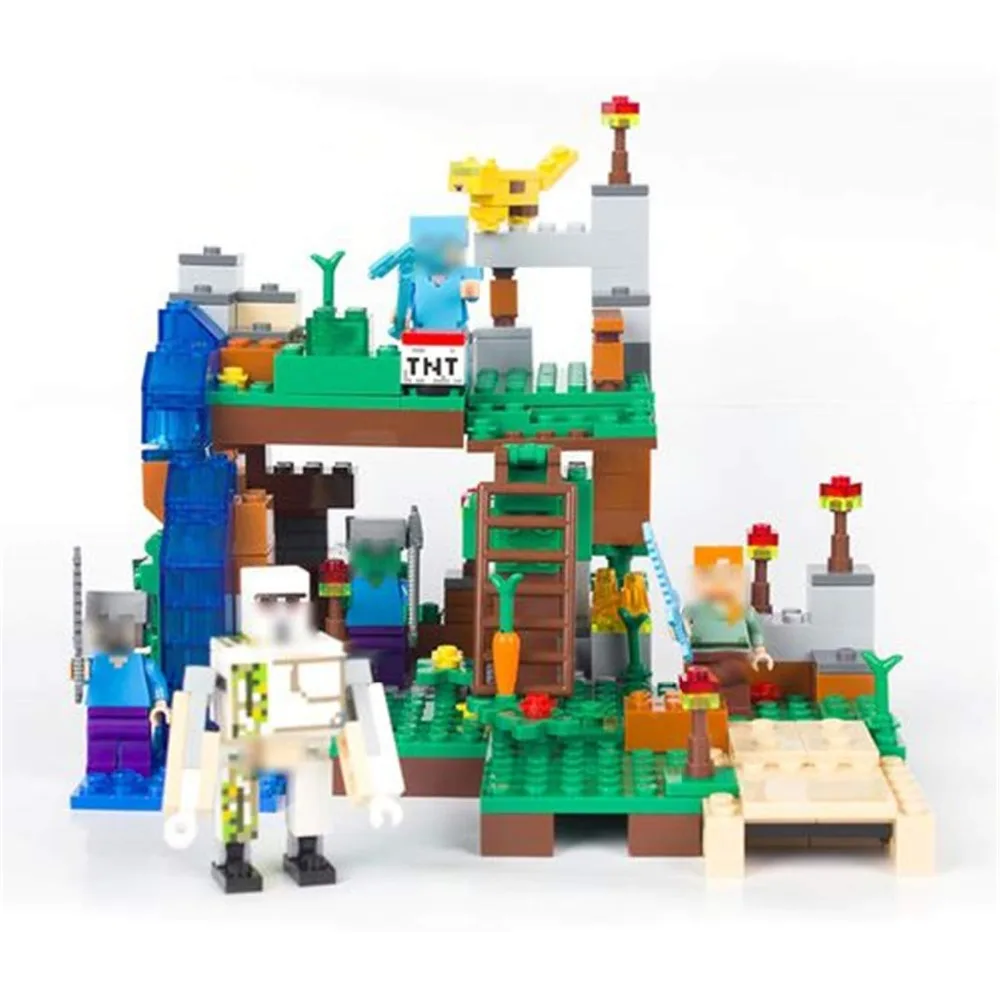 378pcs 4 in 1 Minecrafted Building Blocks Compatible Legoed city Figures Dragon Bricks Set Educational Toys for Children Gift