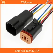Sample,2 Pairs Deutsch DT06-4S and DT04-4P 4Pin Engine/Gearbox electrical connector with cable for car,bus,motor,truck etc.