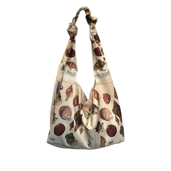 

Silk Ladies shoulder Bags Women Luxury Handbags Famous Brand Designer printing Female Shoulder Bag Sac Main Tote