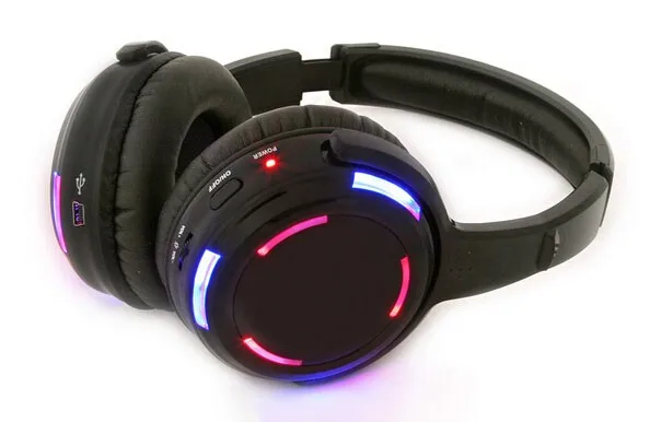 Silent Disco compete system черные светодиодные беспроводные наушники-тихие Клубные вечерние наушники(2 Наушники+ 3 передатчика