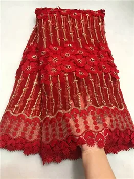 

African Lace fabric Hot Sell Mesh 2018 New Arrival Plain Red Color African cord Lace /guipure lace Fabrics High Quality(TS-11-18