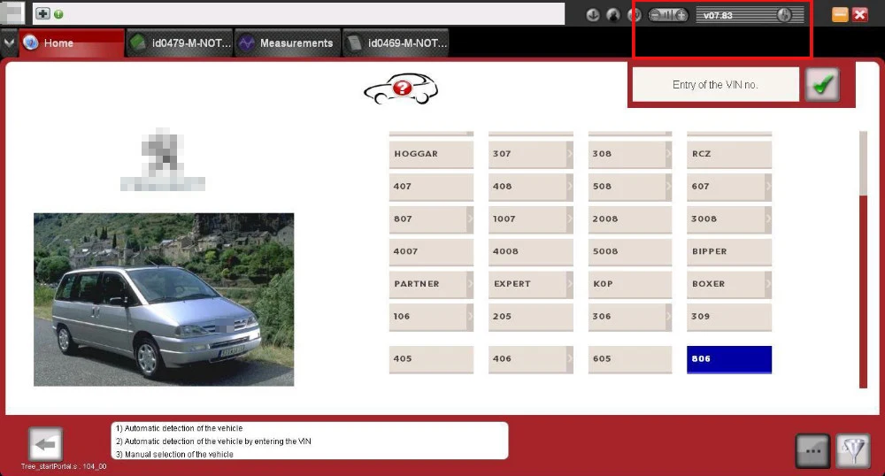 V7.83 software display For lexia3 pp2000 4