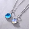 IPARAM-collar de cadena azul con degradado para mujer, Gargantilla, color plata, círculos, clavícula, collar, joyería para fiesta ► Foto 1/5