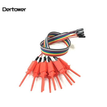 

10pcs/lot High Efficiency Test Hook Clip Logic Analyzer Cable Gripper Probe Test Clamp Kit Yellow/Red/Black/Blue High Quality