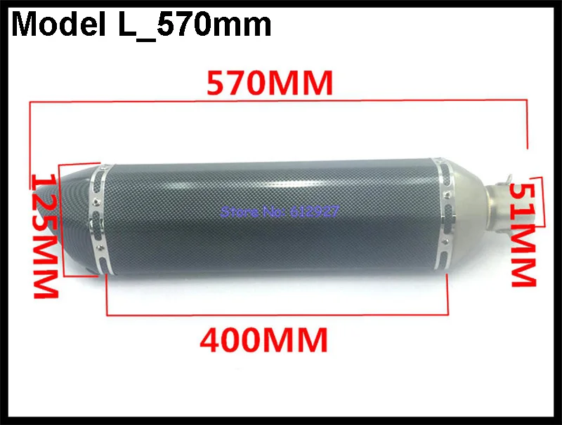 570 мм/470 мм/370 мм Универсальный 51 мм Akrapovic глушитель выхлопной трубы мотоцикла из нержавеющей стали глушитель для выхлопной трубы