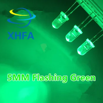 

100pcs 5mm GREEN Light-Emitting-Diode Automatic Flashing LED Flash Control Blinking 5mm Blink LED Diodo 1.5HZ danshan G