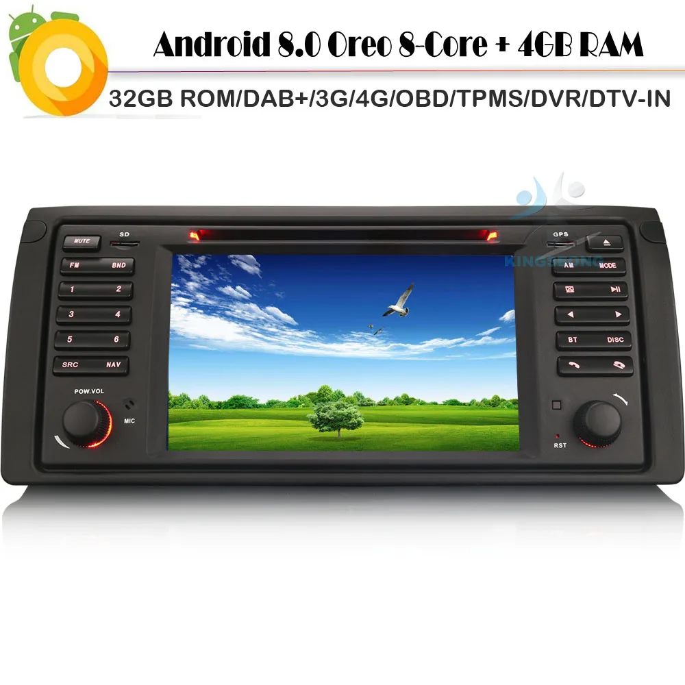 Android 8.0 Autoradio DAB+ For BMW 5 Series E39 WiFi 4G GPS Radio RDS BT USB SD DVR OBD Car DVD player Octa Core 4G RAM 32GB ROM