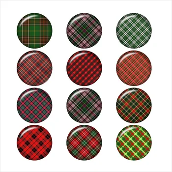 

20PCS Mixed Fashion Plaid Pattern Snap Button Glass Jewelry For DIY 18MM Button Snap Bracelet Necklace Jewelry