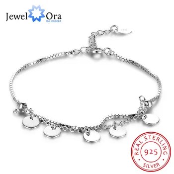 

Romantic 925 Sterling Silver Bracelets For Women Trendy Romantic Round Adjustable Bracelets & Bangles Jewelry(JewelOra BA102051)