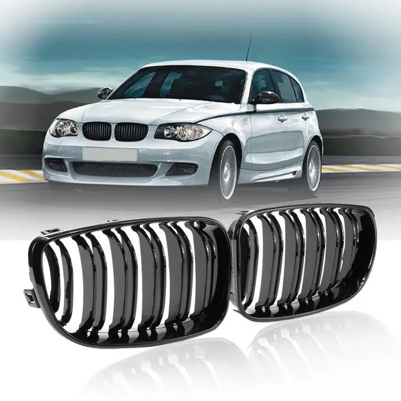 

High Quality 2pcs Matte Black Car Kidney Grilles Surroundings Covers For BMW E87 08-11