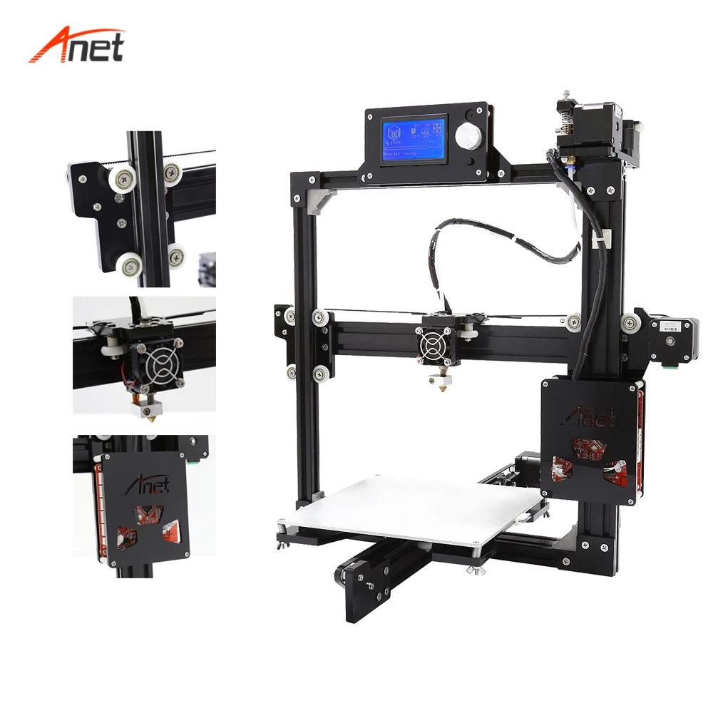 Anet A2 большой размер печати Impresora 3d полная металлическая рамка простая сборка